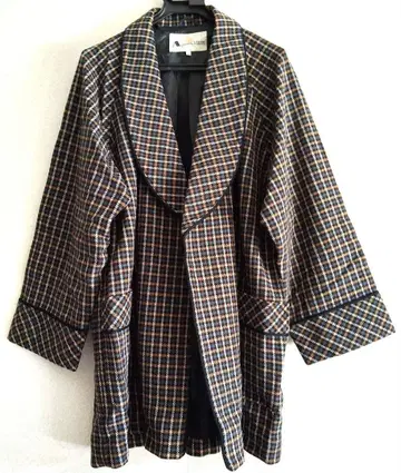 Aquascutum 체크 무늬 울 가운