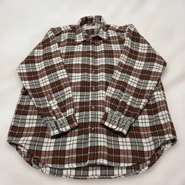 따뜻하고 부드러운 최고 촉감 체크 무늬 긴팔 셔츠 L