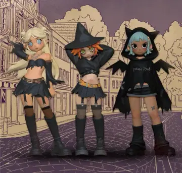 POP MART 피치 라이엇 위치 펑크 피규어