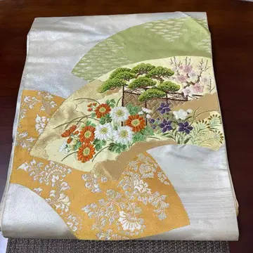 기모노 후쿠로 오비 자수 꽃 소나무 리메이크 자투리 천