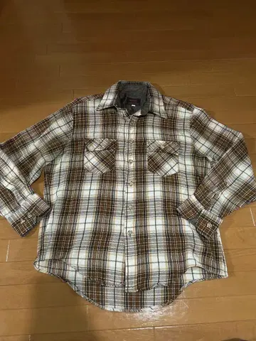 KINGSPORT 70s 80s 체크 무늬 플란넬 셔츠 L 사이즈