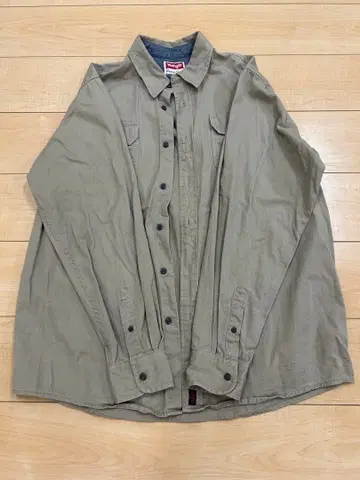 Wrangler 카키색 버튼 셔츠 L 사이즈