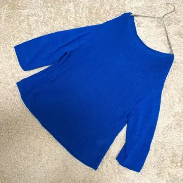 [ 고품질 ] Spick & Span 린넨 혼방 니트 풀오버 블루