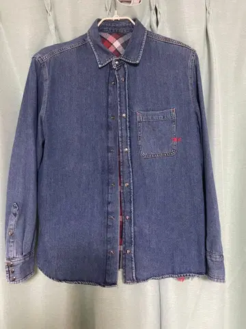 데님 체크 셔츠