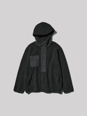 GU ENGINEERED GARMENTS 보아 플리스 스냅 후드티 L