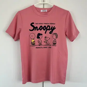 스누피 핑크 반팔 T셔츠
