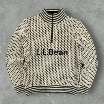 레어 LLBean 하프 지퍼 니트 바즈아이 노르웨이산 울