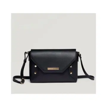 숄더백 SISLEY 블랙 페이크 레더 골드