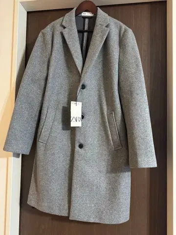 ZARA 남성용 그레이 체스터 코트 L 사이즈