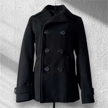 GU 나폴레옹 자켓 울 혼방 숏코트 블랙 더블 버튼 S 사이즈