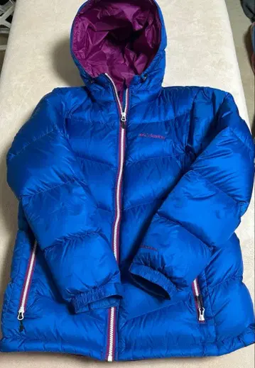 새상품급 컬럼비아 다운 블루 핑크