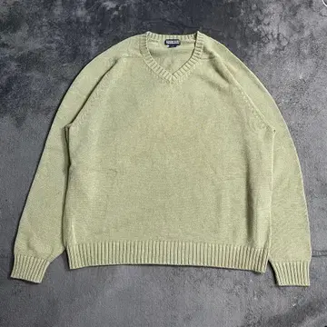 LANDS' END 랜드엔드 V넥 코튼 니트 스웨터