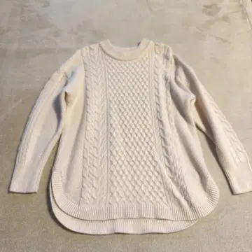 라운드 헴 케이블 니트탑 긴팔 나노 유니버스