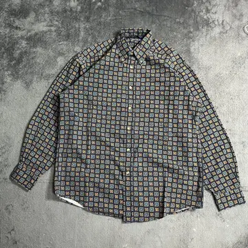 90s NAUTICA 노티카 긴팔 셔츠 페이즐리 올 패턴 네이비