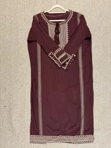 버건디 자수 롱 원피스 FREAK'S SRORE FREADA