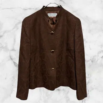 [스타 리] 테일러드 자켓 리프 무늬 브라운 금 브라운 버튼 S