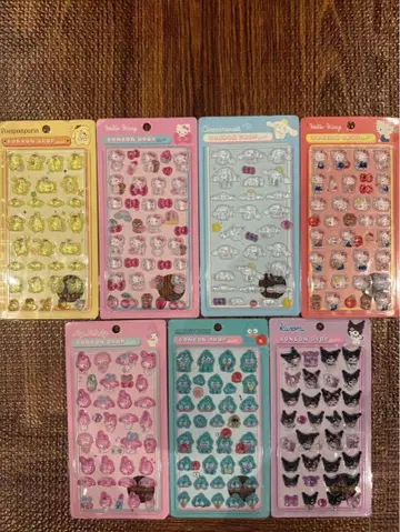 [ 선착순 ] 산리오 모자 꽁지 드롭 씰 7종 세트