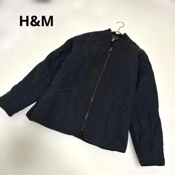 H&M 퀼팅 스탠드 카라 자켓 아우터 블랙 지퍼