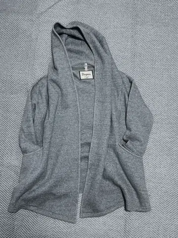 Diagram 프론트 오픈 후드 부착 맨투맨 가디건 그레이