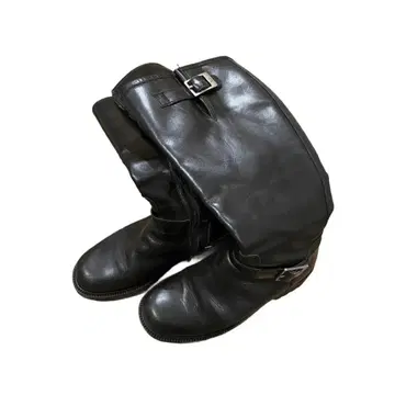 롱 부츠 가죽 블랙 버클 다크 페어리 그런지 y2k