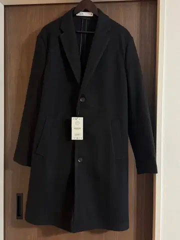 ZARA 남성용 블랙 체스터 코트 L 사이즈
