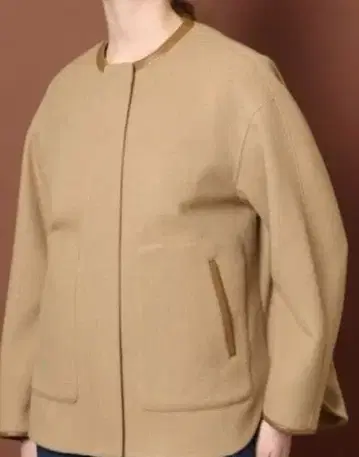 숏코트 가죽 파이핑 블루종