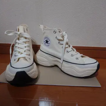 CONVERSE 아이보리 하이컷 스니커즈 통굽 24cm