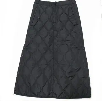 TAION 타이온 블랙 퀼팅 롱 스커트 M 밀리터리