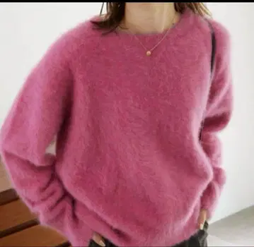 슬로브 이에나 폭스 캐시미어 풀오버 니트 23AW 핑크