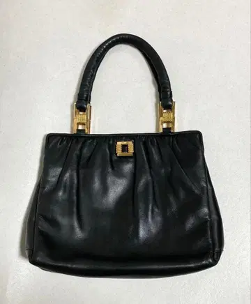 하마노 핸드백 하마노 블랙 가죽 골드 금장 장식 황실 납품 HAMANO