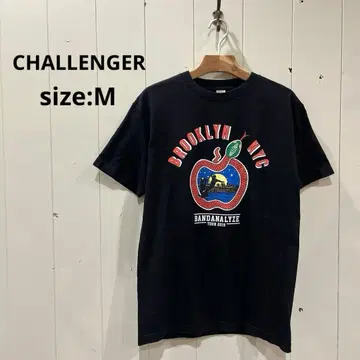 챌린저 CHALLENGER T셔츠 반팔 블랙 남성용 M