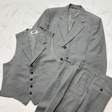 일본제 80s JUNMEN 3P 수트 셋업 그레이 빈티지