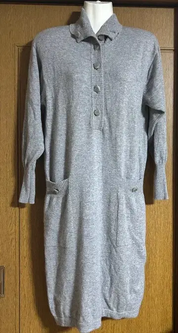 MIMO MODA 그레이 니트 원피스 긴팔