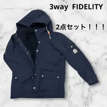 3way FIDELITY 마운틴 후드티 남성용 XL 사이즈 네이비