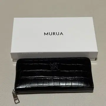 무루아 MURUA 장지갑 라운드 지퍼 CROCO 크로코 블랙