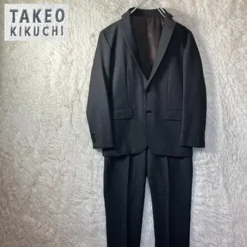 새상품급 다케오 키쿠치 셋업 수트 상하의 울 그레이 일본제 M