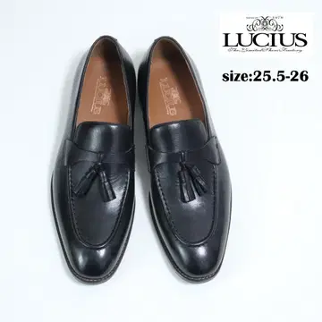[인기] LUCIUS 천연 가죽 태슬 로퍼 블랙 25.5 26 가죽 신발