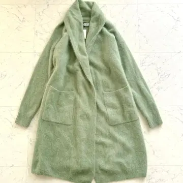 TIARA 티아라 포근한 롱 니트 가디건 그린 미사용