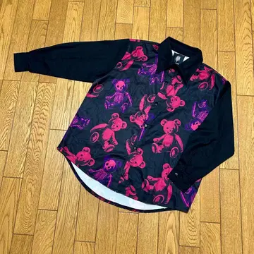 Drughoney 스켈레톤 테디 셔츠 핑크 퍼플