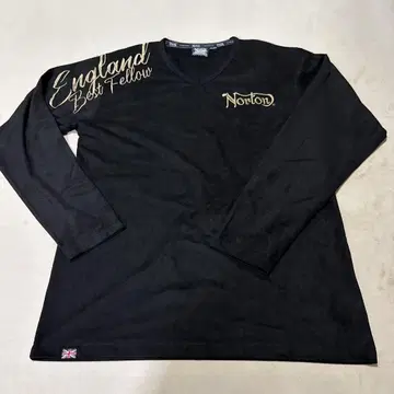 Norton 블랙 V넥 티셔츠 XL