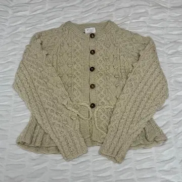 yuni 네팔 핸드 니트 페플럼 가디건