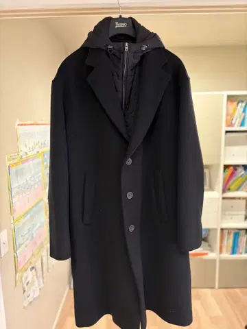 HERNO 다운 체스터 코트 후드 부착 릴랙스 핏 52 사이즈