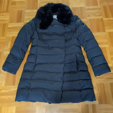 더블 버튼 퍼 옷깃 다운 자켓