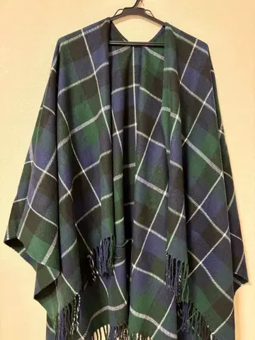 유니클로 울 혼방 다크 그린 네이비 대형 스톨