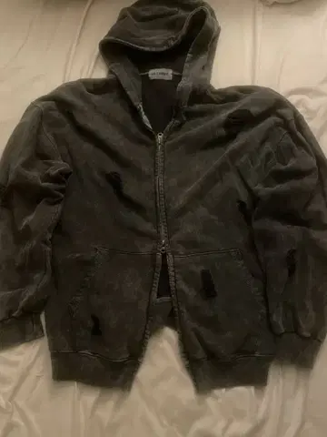 LIL X WAVY 데미지 더블 지퍼 후드티