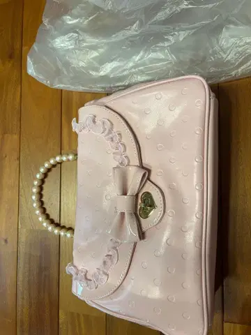 코케티쉬 티아라 핑크 도트 무늬 핸드백