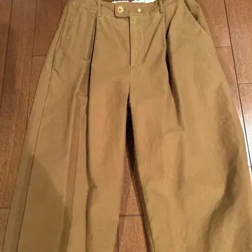 카멜 코튼 와이드 팬츠