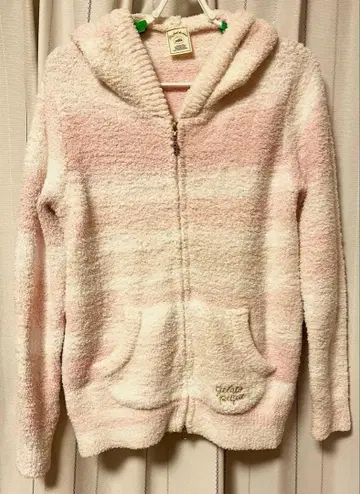 pique 후드 부착 룸웨어 핑크 화이트