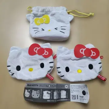 HELLO KITTY 페이스 복조리 & 파우치 컬렉션 3개 세트