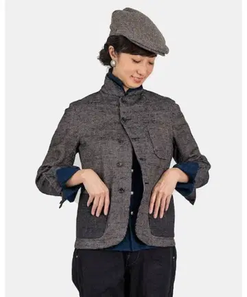 새상품급 45r 코튼 트위드 자켓 인디고